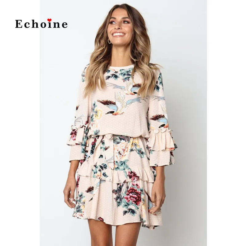 Echoine Sun Dress Women Sweet Girl Floral Printed Sash Lace Up Street Chic Cascading Ruffle Lady Charming Outfits Party Clothing
Echoine Sun Dress Women Sweet Girl Floral Printed Sash Lace Up Street Chic Cascading Ruffle Lady Charming Outfits Party Clothing