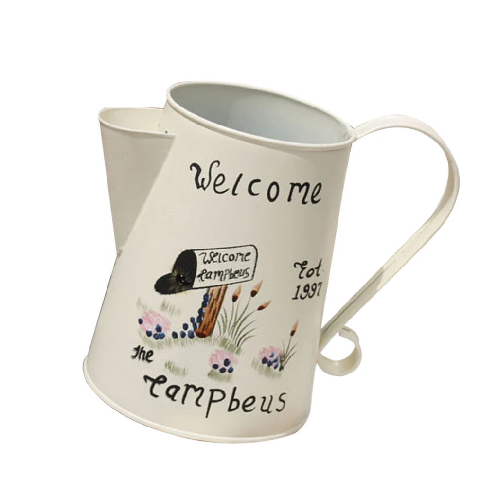 Country Style Metal Vase Flower Pot Jug Holder Wedding Centre Piece WELCOME Country Style Metal Vase Flower Pot Jug Holder Wedding Centre Piece WELCOME