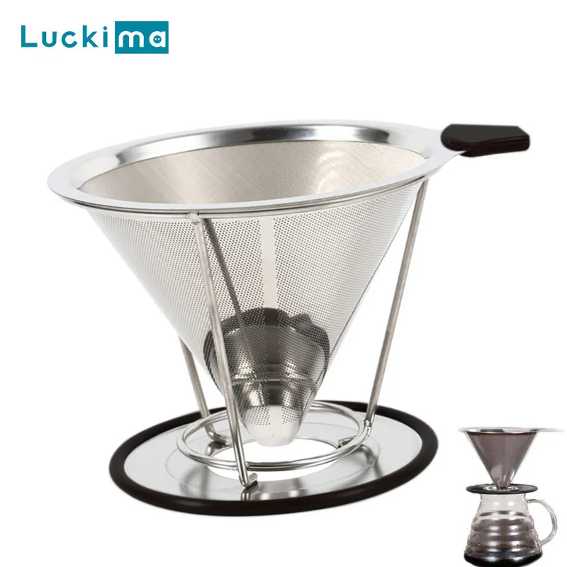 Reusable Stainless Steel Coffee Filter Espresso Mesh Funnel Drip Tea Coffee Filters Basket Holder Dripper for 1-4 People Tools
Reusable Stainless Steel Coffee Filter Espresso Mesh Funnel Drip Tea Coffee Filters Basket Holder Dripper for 1-4 People Tools