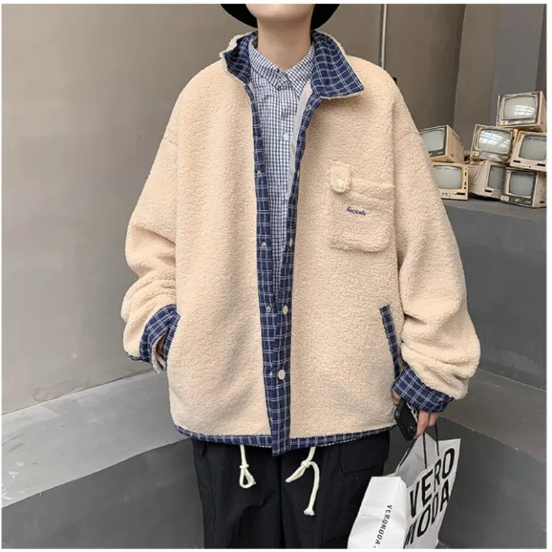 Winter Thick Lamb Wool Jacket Men's Parka Warm Fashion Casual Short Coat Men Loose Korean Style Plush Coat Mens Clothes M-2XL
Winter Thick Lamb Wool Jacket Men's Parka Warm Fashion Casual Short Coat Men Loose Korean Style Plush Coat Mens Clothes M-2XL