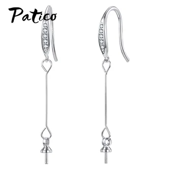 1 Pair Luxury 925 Sterling Silver Cubic Zirconia Earrings For Women DIY Handmade Sticky Pearl Empty Ear Hook Jewelry Accessories
1 Pair Luxury 925 Sterling Silver Cubic Zirconia Earrings For Women DIY Handmade Sticky Pearl Empty Ear Hook Jewelry Accessories