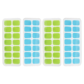 Removable Lid Silicone Easy-Release Spill-Resistant Ice Cube Trays 4 Pack Stackable Safety Material Durable
Removable Lid Silicone Easy-Release Spill-Resistant Ice Cube Trays 4 Pack Stackable Safety Material Durable