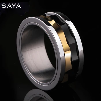 Ring for Men, Tungsten Carbide Rings with Black and Gold Colors Rotary Gear Lucky Rings, Free Shipping, Customized 
Ring for Men, Tungsten Carbide Rings with Black and Gold Colors Rotary Gear Lucky Rings, Free Shipping, Customized