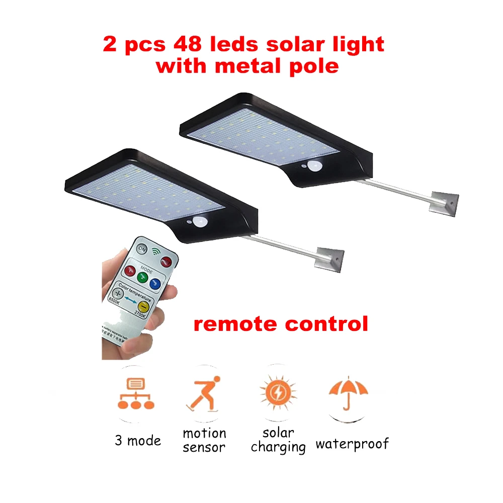 2/4pcs Outdoor 48 LED Solar Light Waterproof Auto PIR Motion Sensor Solar Wall Light Adjustable Solar Lamp For Garden Lighting s
2/4pcs Outdoor 48 LED Solar Light Waterproof Auto PIR Motion Sensor Solar Wall Light Adjustable Solar Lamp For Garden Lighting s