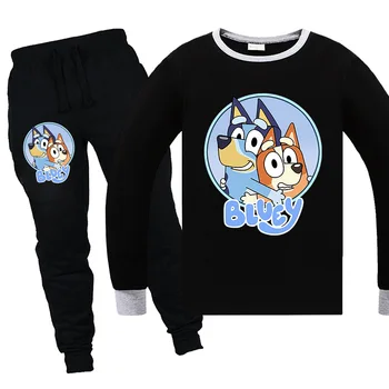 6-14T Children's Set Two Piece Long Sleeved T-Shirt Trousers Girls Cotton Fashion bingo bluey Shirt Pants Spring And Spring
6-14T Children's Set Two Piece Long Sleeved T-Shirt Trousers Girls Cotton Fashion bingo bluey Shirt Pants Spring And Spring