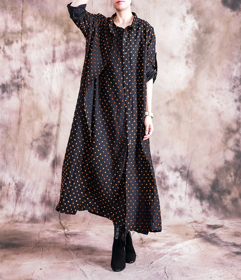 Women Autumn Polka Dot Long Coat Ladies Jacquard Dot Retro Trench Coat Outerwear Female Vintage Irregular Length Overcoat 2019
Women Autumn Polka Dot Long Coat Ladies Jacquard Dot Retro Trench Coat Outerwear Female Vintage Irregular Length Overcoat 2019