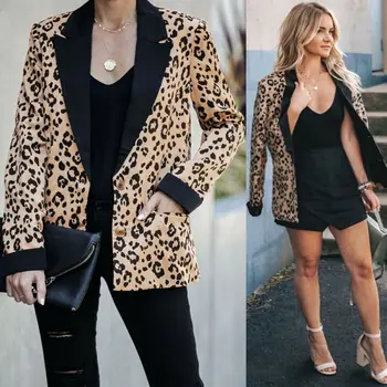 Autumn Women Leopard Print Coat Office Lady Long Sleeve Single Breasted Jacket Casual Lapel Outwear Slim Tops Fashion
Autumn Women Leopard Print Coat Office Lady Long Sleeve Single Breasted Jacket Casual Lapel Outwear Slim Tops Fashion