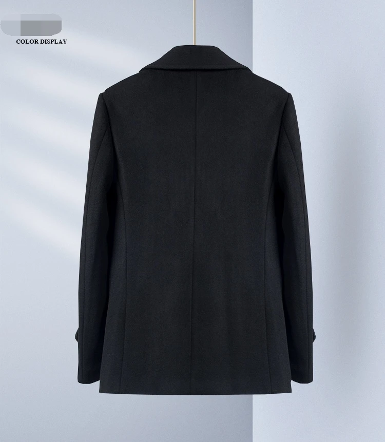Men's woolen coat Paris show handsome military style double row autumn and winter youth mid-length woolen trench coat Men's woolen coat Paris show handsome military style double row autumn and winter youth mid-length woolen trench coat