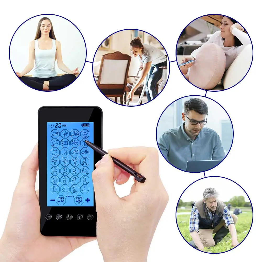 28 Modes Pulse Tens Machine Body Massager Touch Screen Dual Output Massage EMS Therapy Muscle Stimulator Vibrators Pain Relief
28 Modes Pulse Tens Machine Body Massager Touch Screen Dual Output Massage EMS Therapy Muscle Stimulator Vibrators Pain Relief