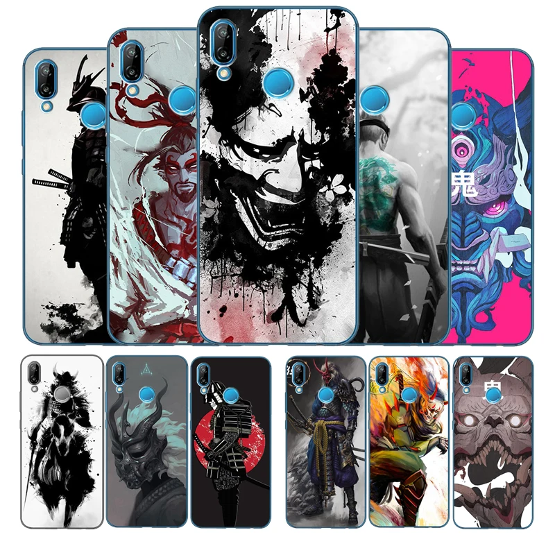 Японский Samurai Oni ТПУ Мягкий силиконовый чехол для телефона Huawei P10 P20 P30 Lite Plus Pro P smart