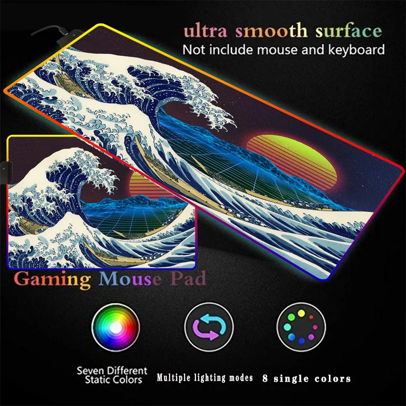 Great Wave Off Kanagawa Gaming Mouse Pad Large RGB LED Computer Illumination Mause Pad Keyboard Mause Carpet Desk Mat PC Game
Great Wave Off Kanagawa Gaming Mouse Pad Large RGB LED Computer Illumination Mause Pad Keyboard Mause Carpet Desk Mat PC Game
