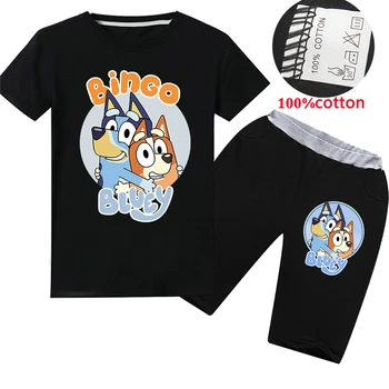 Summer children's cartoon bingo bluey Prestonplayz cotton boys and girls short-sleeved T-shirt + shorts sports suit kids clothes
Summer children's cartoon bingo bluey Prestonplayz cotton boys and girls short-sleeved T-shirt + shorts sports suit kids clothes