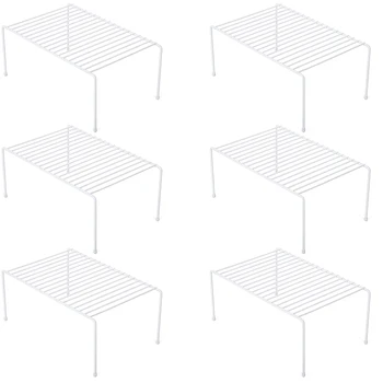 Cabinet Storage Shelf Rack - Non-Slip Feet - Rust Resistant Coating -Counter & Pantry Organization(White) - Set of 6
Cabinet Storage Shelf Rack - Non-Slip Feet - Rust Resistant Coating -Counter & Pantry Organization(White) - Set of 6