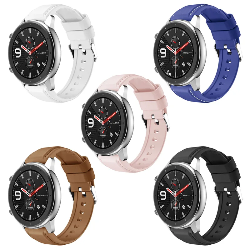 

For Xiaomi Huami Amazfit GTR 47MM Strap Leather + TPU Sport Bracelet Band Wrist Strap For Huami Amazfit Pace/Stratos 2 2S