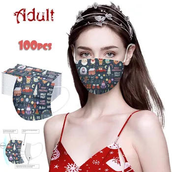 Adult maskque Christmas pattern printing mascarillas Three-layer non-woven outdoor dustproof protective breathable маска 100 pcs
Adult maskque Christmas pattern printing mascarillas Three-layer non-woven outdoor dustproof protective breathable маска 100 pcs