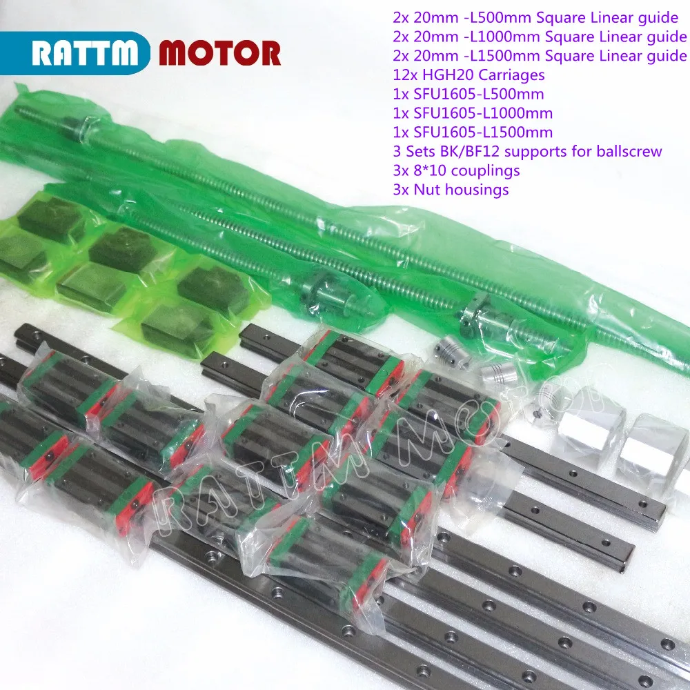 Новый размер! ЧПУ 6 шт. квадратные линейные направляющие рельсы комплект L: 500/1000/1500 мм & 3 шт. шарикового винта SFU1605 500/1000/1500 мм
Новый размер! ЧПУ 6 шт. квадратные линейные направляющие рельсы комплект L: 500/1000/1500 мм & 3 шт. шарикового винта SFU1605 500/1000/1500 мм