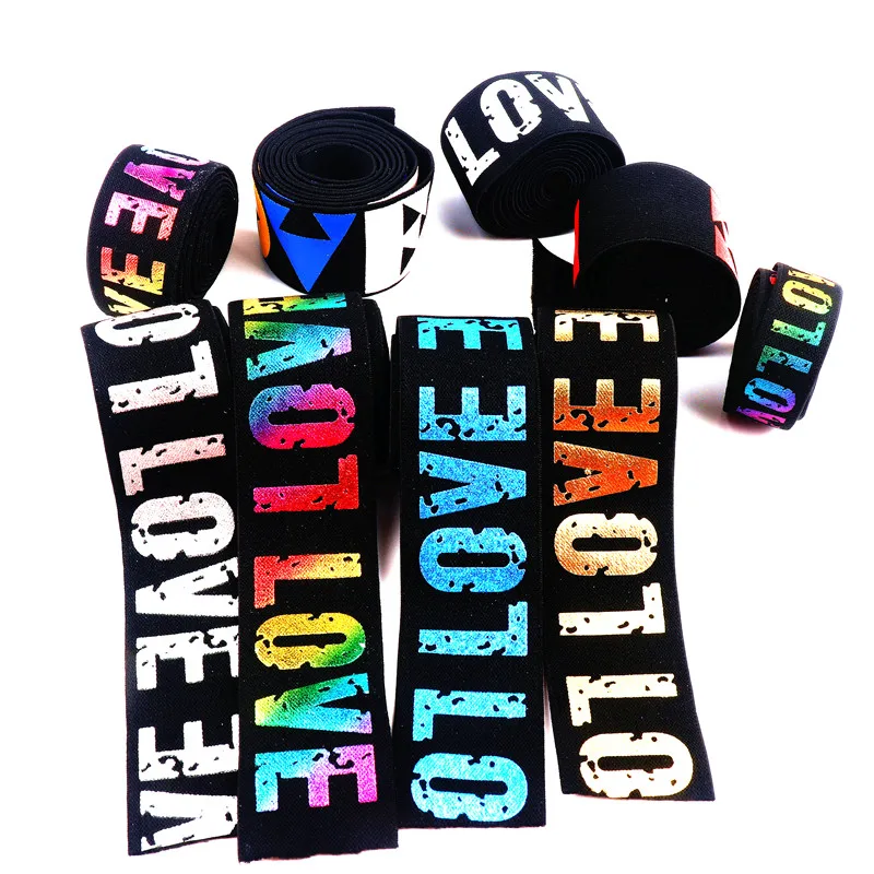Description Picture 5 of item2/2.5/3/4cm Elastic Band LOVE Alphabet Jacquard Rubber Band Waistband Elastic Trousers Webbing DIY Sweing Accessories 1Meter