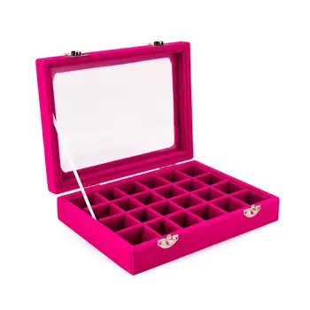 24 Cells Jewelry Box with Cover portable Jewelry Storage Case Velvet Jewelry Organizer for Rings Earrings bracelet necklace
24 Cells Jewelry Box with Cover portable Jewelry Storage Case Velvet Jewelry Organizer for Rings Earrings bracelet necklace