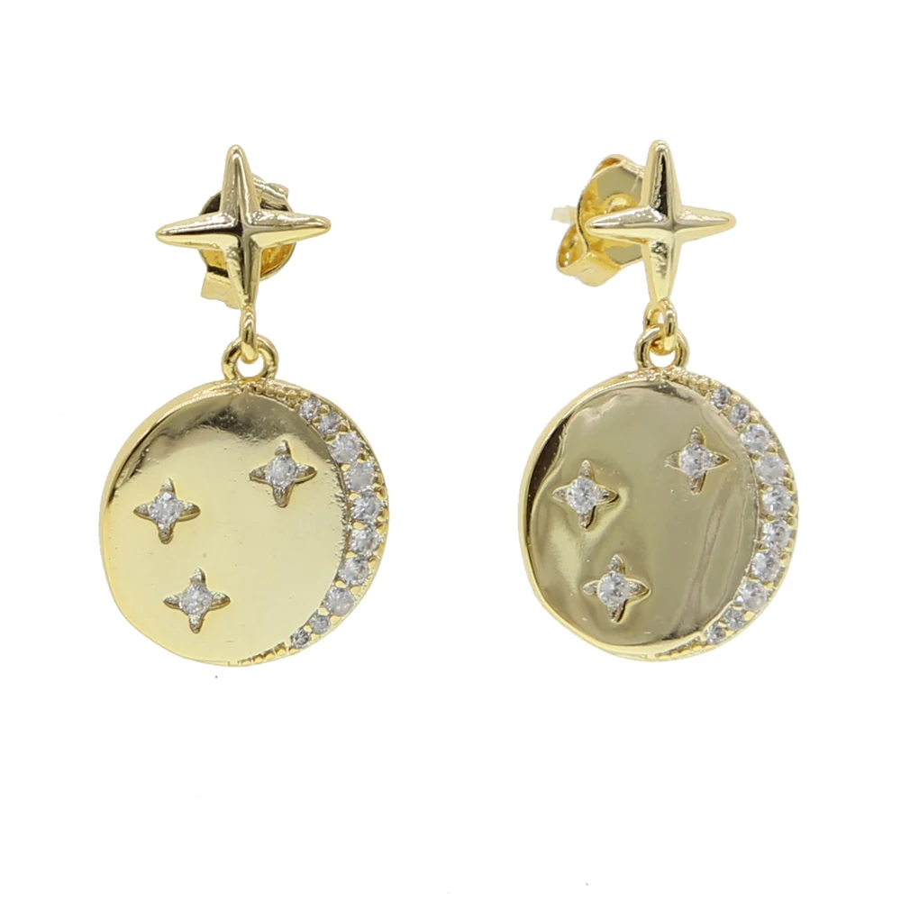 2021Christmas shiny cz Moon and Star dangle Earring for Women Christmas Jewelry Gift Fashion Jewelry Earrings
2021Christmas shiny cz Moon and Star dangle Earring for Women Christmas Jewelry Gift Fashion Jewelry Earrings