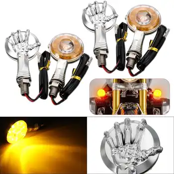 12V Chrome Skull LED Motorcycle Turn Signal Lights Indicator Lamp for Davidson Dyna Softail Sportster 883 Street Glide
12V Chrome Skull LED Motorcycle Turn Signal Lights Indicator Lamp for Davidson Dyna Softail Sportster 883 Street Glide