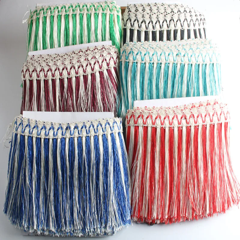 10 yards/lot 15cm Width Fringe Lace Trim Tassel Polyester Latin dance skirt curtain for sewing DIY Accessories Lace Ribbon
10 yards/lot 15cm Width Fringe Lace Trim Tassel Polyester Latin dance skirt curtain for sewing DIY Accessories Lace Ribbon