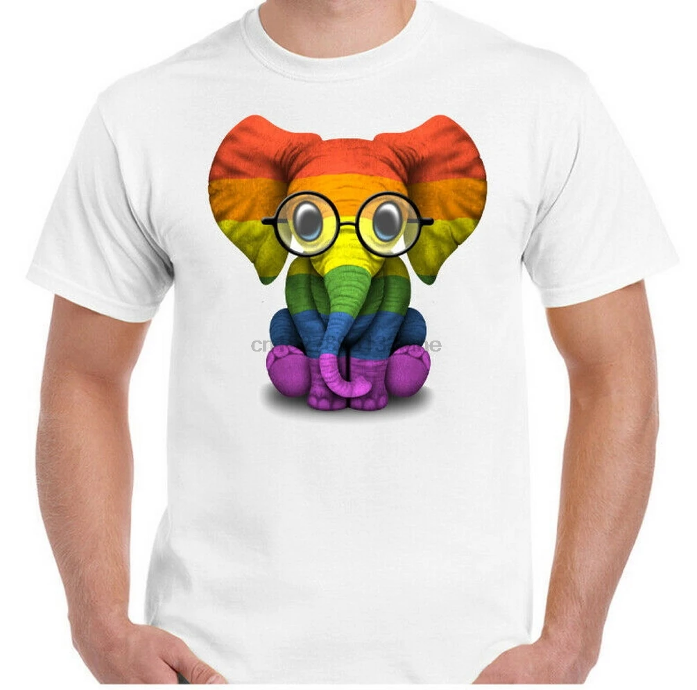 Футболка Lgbt Elephant Gay футболка с радужной расцветкой одежда топ-бренд модная |