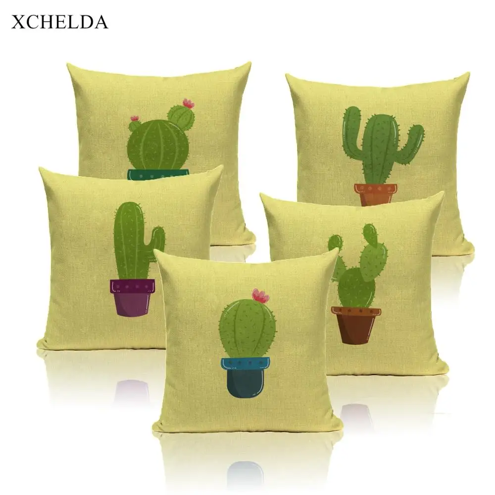 Linen Cushion Cover Yellow Cut Tropical Cartoon Cactus Pattern 45*45 Home Decorative Pillow Case Pillowcase for Sofa Car Seat
Linen Cushion Cover Yellow Cut Tropical Cartoon Cactus Pattern 45*45 Home Decorative Pillow Case Pillowcase for Sofa Car Seat