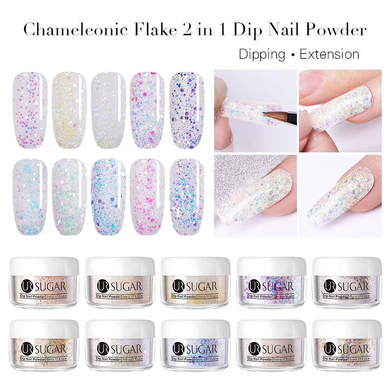 UR SUGAR 5ml Chameleon 2 in 1 Dip Nail Powder Dipping System Acrylic Powder Glitter Extension Builder Nail Gel UV Polish
UR SUGAR 5ml Chameleon 2 in 1 Dip Nail Powder Dipping System Acrylic Powder Glitter Extension Builder Nail Gel UV Polish