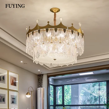 Modern Crystal Gold Chandelier Lighting Round Crown Led Chandeiler Living Room Bedroom Decor Chandeliers Indoor Light Fixtures
Modern Crystal Gold Chandelier Lighting Round Crown Led Chandeiler Living Room Bedroom Decor Chandeliers Indoor Light Fixtures
