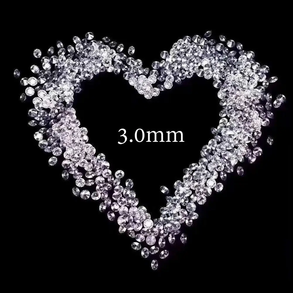 10 шт. 3 мм FG цвет Муассанит 0.1ct россыпью камня круглой бриллиантовой огранки VVS1