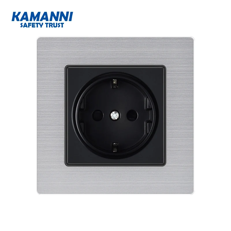 KAMANNI EU Standard Wall Socket Luxury Power Outlet Stainless Steel Brushed Silver Panel Electrical Plug
KAMANNI EU Standard Wall Socket Luxury Power Outlet Stainless Steel Brushed Silver Panel Electrical Plug