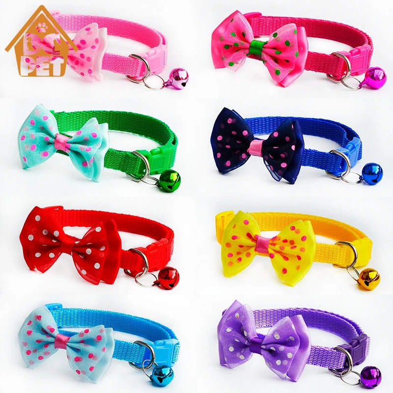 Adjustable Polyester Dog Cat Collars With Bowknot Bells Charm Necklace Pet Little Dogs Collar For Cat Collars Pet Supplies
Adjustable Polyester Dog Cat Collars With Bowknot Bells Charm Necklace Pet Little Dogs Collar For Cat Collars Pet Supplies