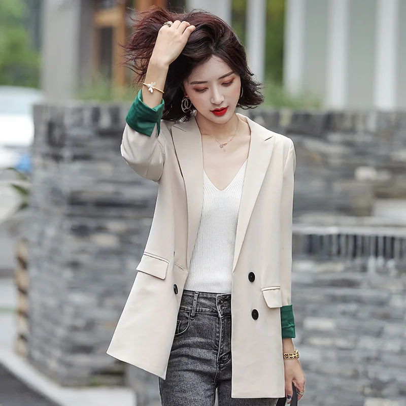 Fashion Casual Small Suit Coat Women's Autumn 2019 New Style Elegant Double Breasted Mid-length Suit
Fashion Casual Small Suit Coat Women's Autumn 2019 New Style Elegant Double Breasted Mid-length Suit