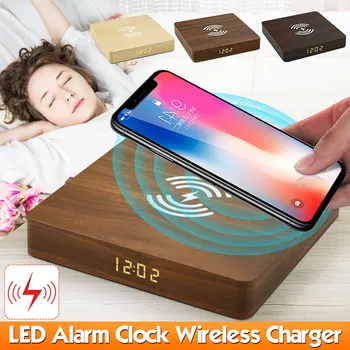 Alarm Clock with Phone Wireless Charger LED Modern Digital Clock with Qi Charging Electronic Desktop Clock Wooden Electric Clock
Alarm Clock with Phone Wireless Charger LED Modern Digital Clock with Qi Charging Electronic Desktop Clock Wooden Electric Clock