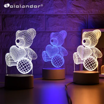 Newest Hug Bear 3D Lamp Creative 3 Colors Night Lights Novelty Illusion Night Lamp Illusion Table Lamp For Home Decorative Light 
Newest Hug Bear 3D Lamp Creative 3 Colors Night Lights Novelty Illusion Night Lamp Illusion Table Lamp For Home Decorative Light