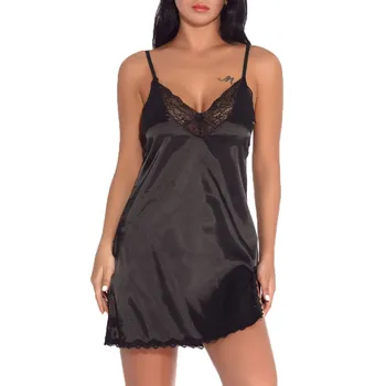 Women Lace Bow V Neck Lingeie Sleepwear Nightdress Satin Silk Camisole Sexy Nightgowns Baby Doll Nightwear Lounge Homewear Femme 
Women Lace Bow V Neck Lingeie Sleepwear Nightdress Satin Silk Camisole Sexy Nightgowns Baby Doll Nightwear Lounge Homewear Femme