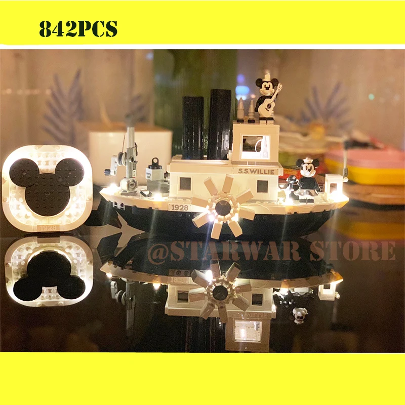 842PCS Ideas Illuminate Steamboat Willie Movie Fit 21317 Building Blocks Bricks Toys for Children Gifts Model Kid XMAS Gift
842PCS Ideas Illuminate Steamboat Willie Movie Fit 21317 Building Blocks Bricks Toys for Children Gifts Model Kid XMAS Gift