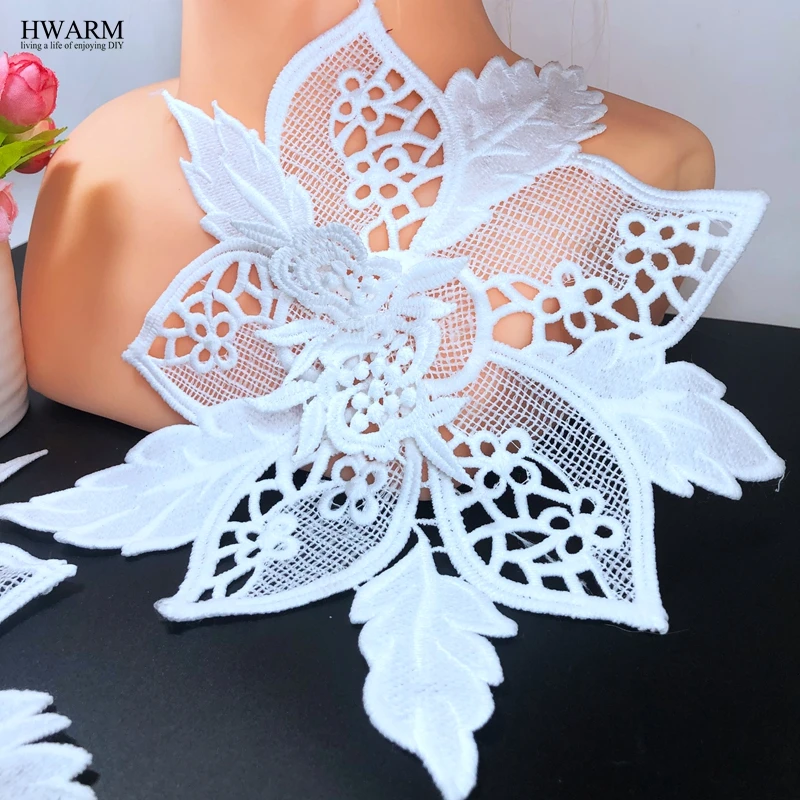 Фото 10 шт. высокое качество 3D кружево белый корсаж плечо цветок сделай - купить