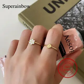 SUPERAINBOW 925 Sterling Silver Drop Glaze Gold Flower Open Finger Ring for Women Adjustable Size Rings Party Jewelry SR-R61
SUPERAINBOW 925 Sterling Silver Drop Glaze Gold Flower Open Finger Ring for Women Adjustable Size Rings Party Jewelry SR-R61