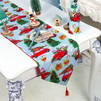 35*180CM Christmas Fabric Double-layer Polyester Cotton Flag Christmas Table Cloth Tapestry Table Runner Santa Claus Decoration 
35*180CM Christmas Fabric Double-layer Polyester Cotton Flag Christmas Table Cloth Tapestry Table Runner Santa Claus Decoration