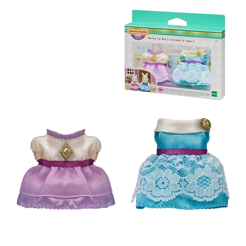 

Sylvanian Families Town Series Dress Up Set [Lavender & Aqua]Dollhouse Accessories Clothes No Figure New in Box 5371