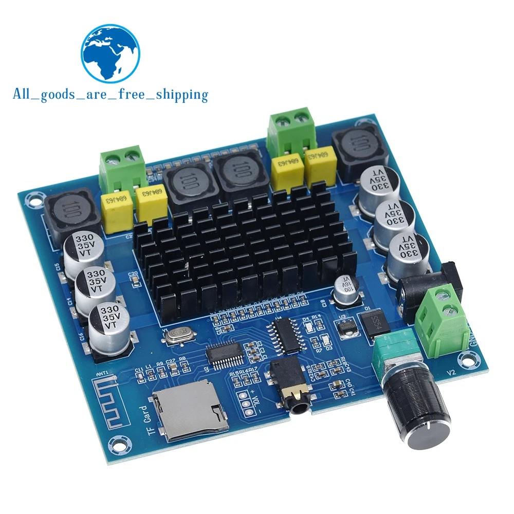 XH-A314 Bluetooth 5.0 TPA3116 50W+50W digital Power amplifier board Stereo Audio AMP Module Support TF Card AUX Home Theater
XH-A314 Bluetooth 5.0 TPA3116 50W+50W digital Power amplifier board Stereo Audio AMP Module Support TF Card AUX Home Theater