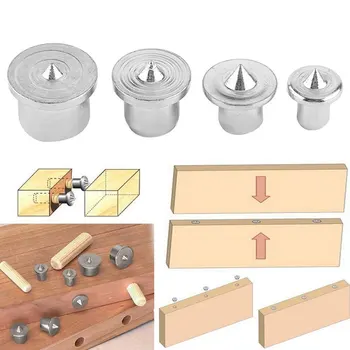 Dowel Drill 4pcs/Set Rotary Tools Carpentry Tool Parts Dowel Tenon Practical Silver Center Locator