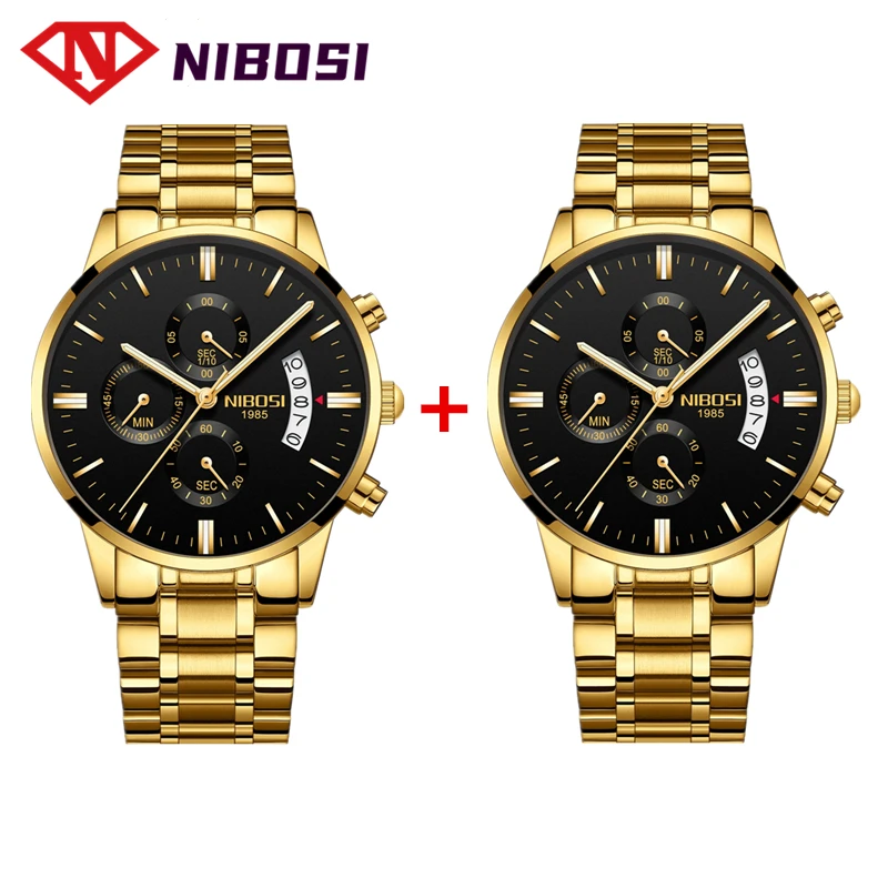 Часы наручные NIBOSI Мужские кварцевые брендовые Роскошные спортивные полностью