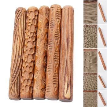 DIY Wooden Clay Roller 5 Styles of Clay Sculpting Tools Fish Leaf Wave Pattern Wood Embossing Stick Ceramics Polymer Clay Tools
DIY Wooden Clay Roller 5 Styles of Clay Sculpting Tools Fish Leaf Wave Pattern Wood Embossing Stick Ceramics Polymer Clay Tools