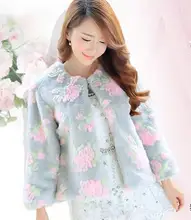 Vetement das Mulheres Casaco de Inverno 2019 Vetement Femme Jacke Com Gola De Pele Casaco De Pele de Coelho Artificial Fox Furry Outwear AR108(China)