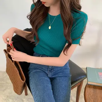 Sexy Women Ice Silk Knitted Short sleeve T-shirt Slim Fit tight tee Summer Tops
Sexy Women Ice Silk Knitted Short sleeve T-shirt Slim Fit tight tee Summer Tops