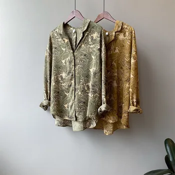 Spring 2020 New Women's Shirts Retro Printing Blouse Loose Korean Version Casual Long Sleeves Female Tops Fashion Shirt
Spring 2020 New Women's Shirts Retro Printing Blouse Loose Korean Version Casual Long Sleeves Female Tops Fashion Shirt