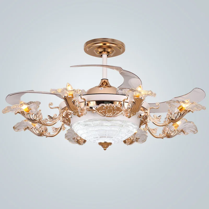 European Style Luxury Hidden Fan Remote Control Light Included dian shan deng Fabric 8 Head European Style Gold Foil Fan Lights
European Style Luxury Hidden Fan Remote Control Light Included dian shan deng Fabric 8 Head European Style Gold Foil Fan Lights