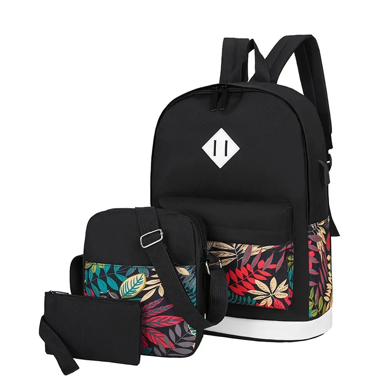 2019 New Style Trend Cool Leaf Printed Three-piece Set Different Size Bags Fashion Models Backpack
2019 New Style Trend Cool Leaf Printed Three-piece Set Different Size Bags Fashion Models Backpack